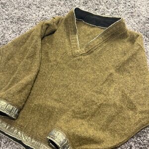 Vintage Thane V-Neck Sweater Mens Olive Good 100% Camel Hair Large